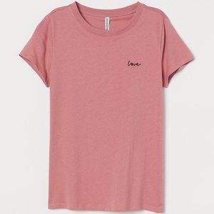 💥$12💥 H&M Divided Women’s Tee Top T-Shirt Pink Short Sleeve Blush Pink sz M
